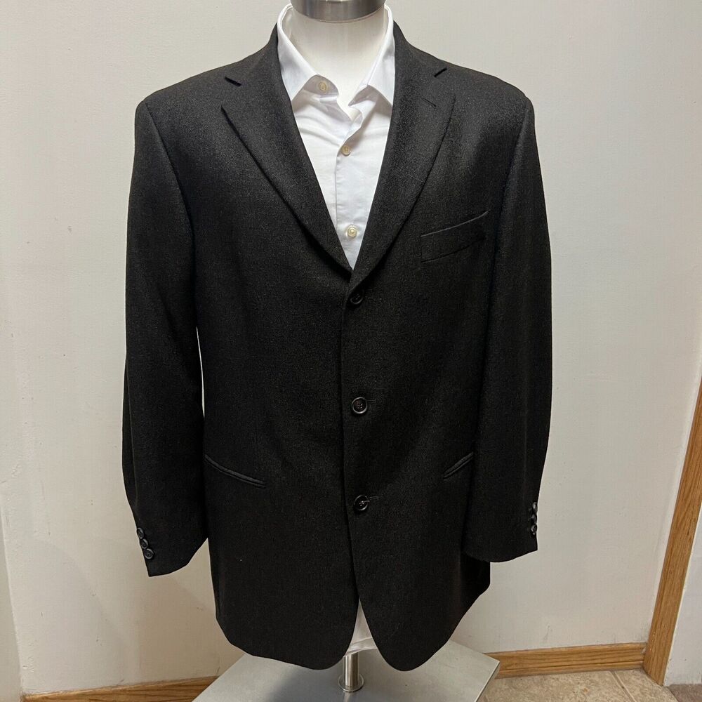 Loro Piana Hugo Boss Men's Black Cashmere Wool Sport Coat Blazer Jacket Size 40R